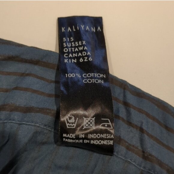 Sz 2 Kaliyana Empire Shirt Blue and Black Stripe - Picture 5 of 7